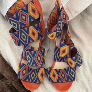 Colorful Geometric Patterned Women's Sandals